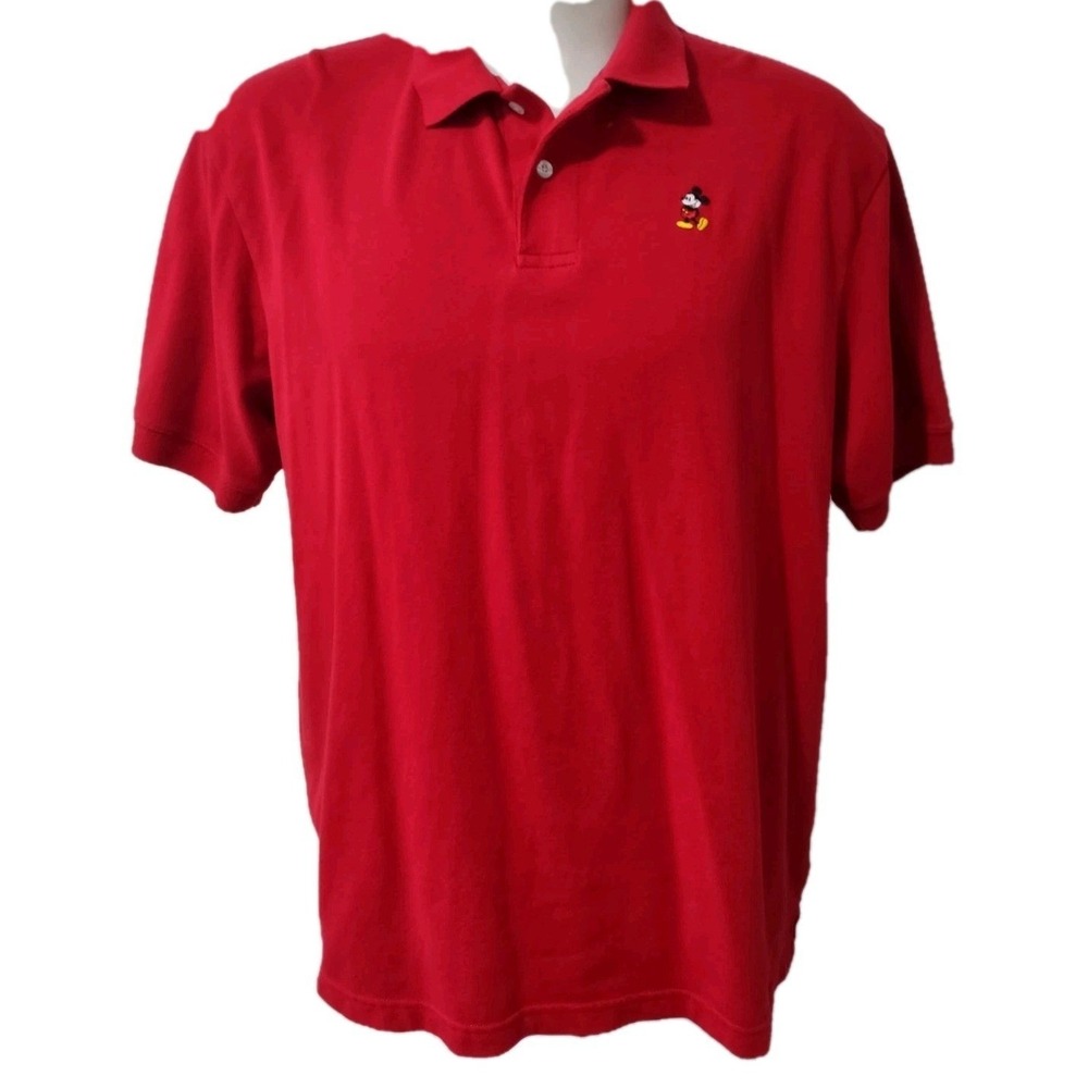 Disney Parks Polo  Men's Size XL  Mickey Mouse Red  Collared  Embroidered Logo
